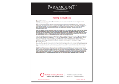 Paramount Nailing Instructions
