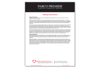 PABCO Premier Nailing Instructions