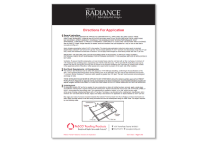 Premier Radiance Directions for Application
