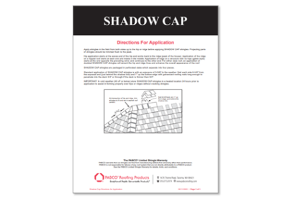 Shadow Cap Directions for Application