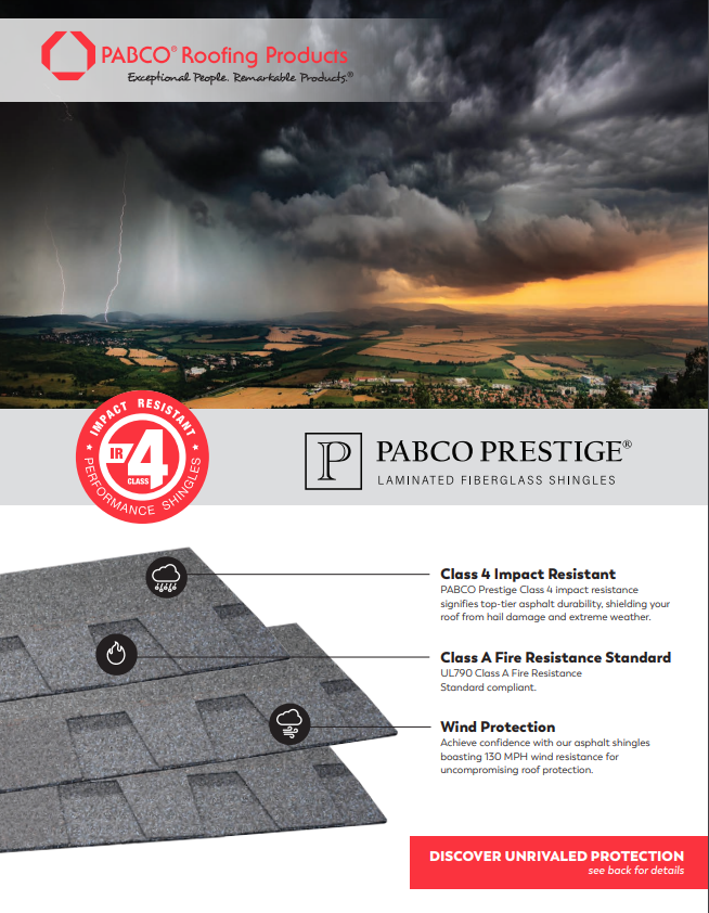 Cut Sheet – PABCO Prestige Sell Sheet - PABCO® Roofing Products